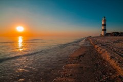 Захід сонця біля Тендерівського маяка